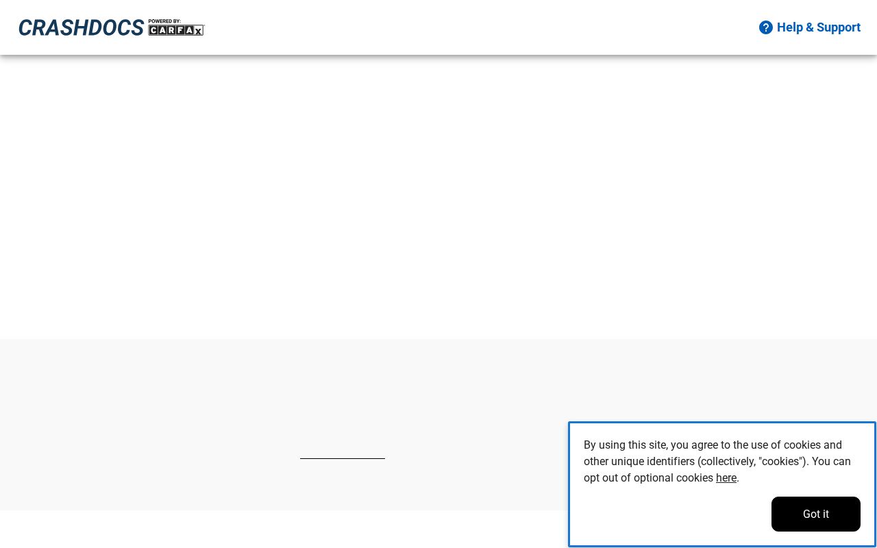 CrashDocs accident report portal linked from Harrison Police