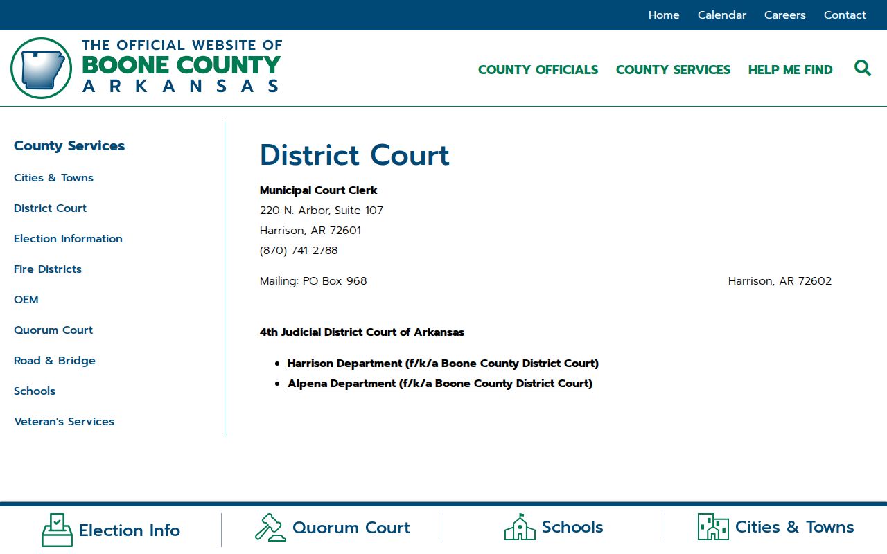 Boone County criminal court case records District Court page
